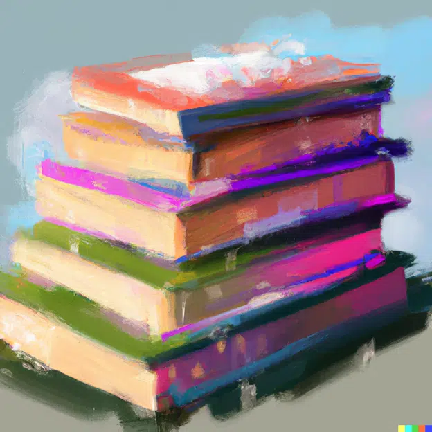 Stack of colorful books