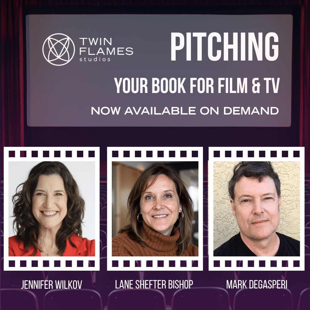 Pitching Your Book For Film and TV - Author Expert Panel square image featuring the three speakers - Jennifer Wilkov, Lane Shefter Bishop, and Mark Degasperi.