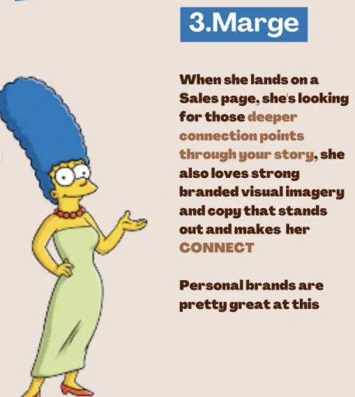 Image of Marge with text describing deep connection decision makers